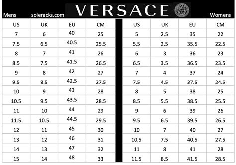 versace shoes run big or small|Versace jeans couture size chart.